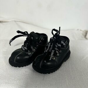 Reebok Kids Black Boots with White Accents